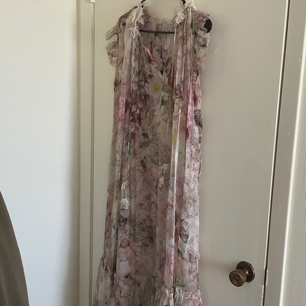 Zimmermann Floral Maxi Dress in Pink and Green - Picture 6 of 12